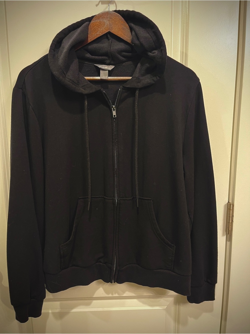 Beautiful Black Eddie Bauer Full Zip Hoodie Sweatshirt Large Jacket Shacket
